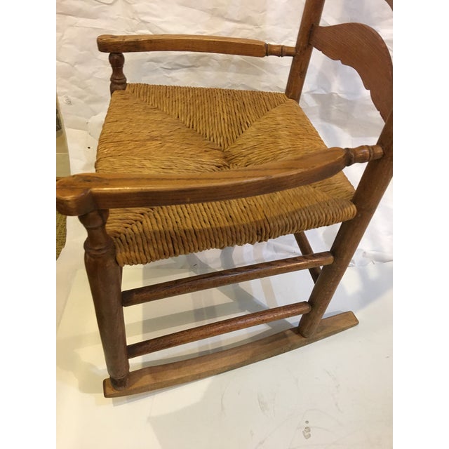 Vintage Rush Seat Rocking Chair Chairish
