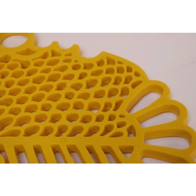 Danish Modern Dansk Gourmet Designs Yellow "Fish" Trivet / Wall Plaque For Sale - Image 10 of 12