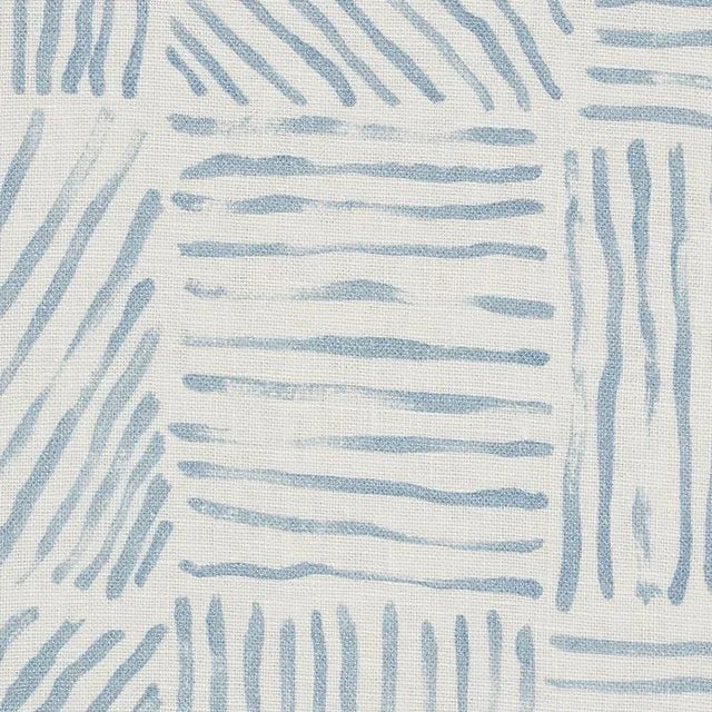 Mid-Century Modern Sample - Schumacher X Caroline Z Hurley Katama Fabric in Sky For Sale - Image 3 of 4