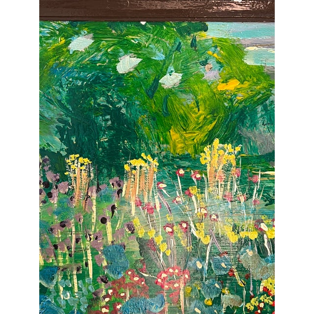 1960s Mid-Century Folk Art Painting Oil on Board, Framed For Sale In New York - Image 6 of 8