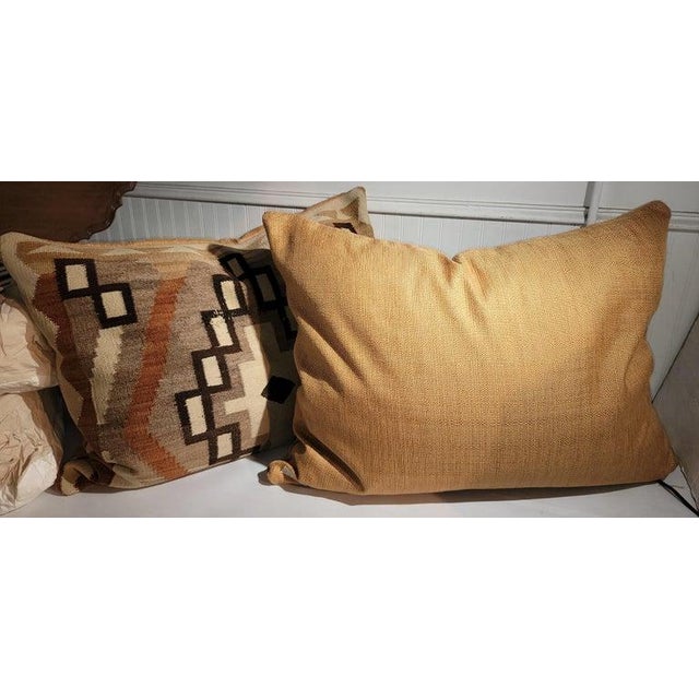 Tan Early Wool Weaving Pillows -Pair For Sale - Image 8 of 8