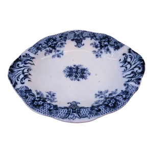 Early 20th Century Keswick Blue Oval Vegetable Bowl