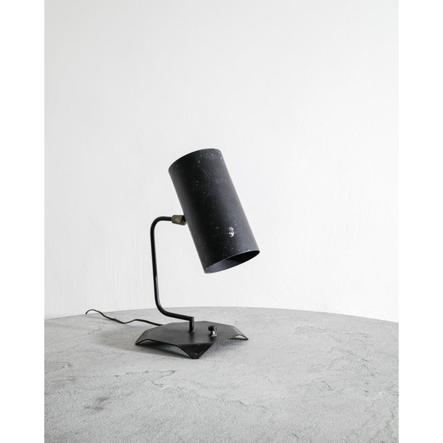 Black French Mid-Century Desk Table in Black Metal & Brass by Serge Mouille & Isamu Noguchi for Steph Simon, 1950s For Sale - Image 8 of 8