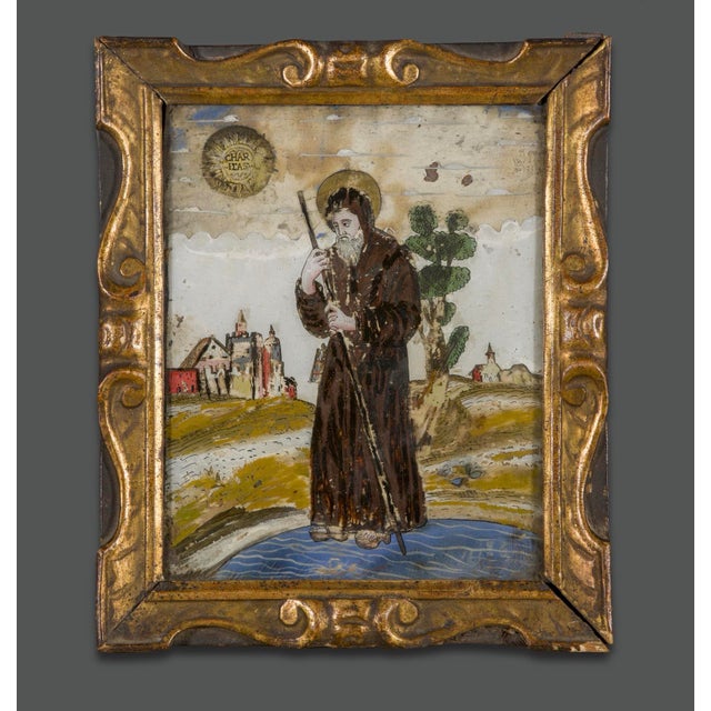 Early 18th Century Religious Italian Painting on Glass For Sale - Image 14 of 14