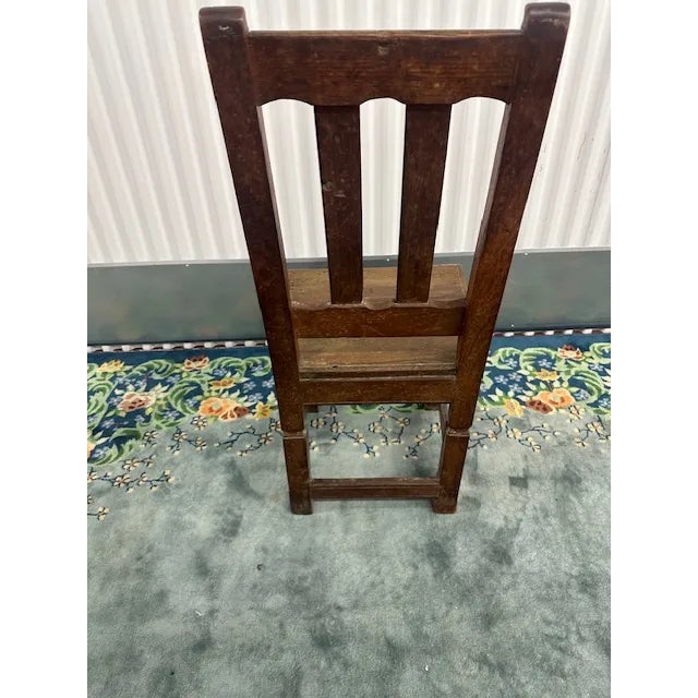 Late 18th Century Primitive Oak Side Chair For Sale - Image 4 of 7