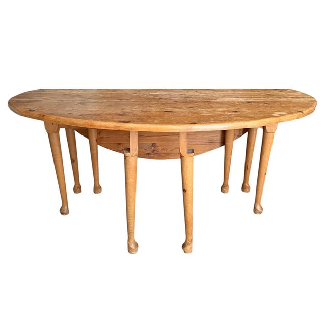 Tan 20th Century English Scrub Pine Dropleaf Gateleg Dining Table For Sale - Image 8 of 18