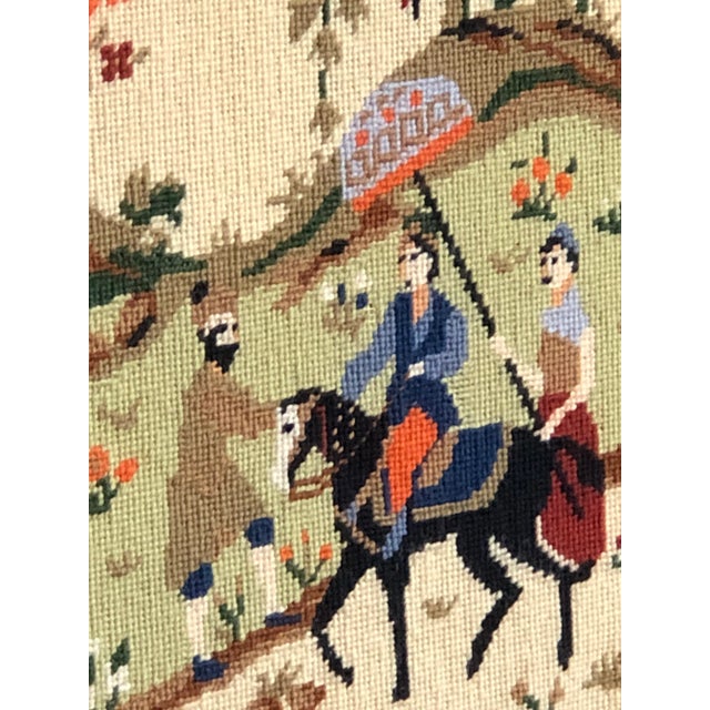 1980 Vintage Persian Tapestry Needlepoint —- Framed For Sale - Image 4 of 11
