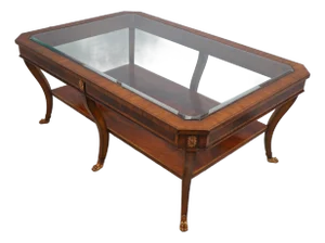Maitland Smith Empire Style Glass Top Coffee Table