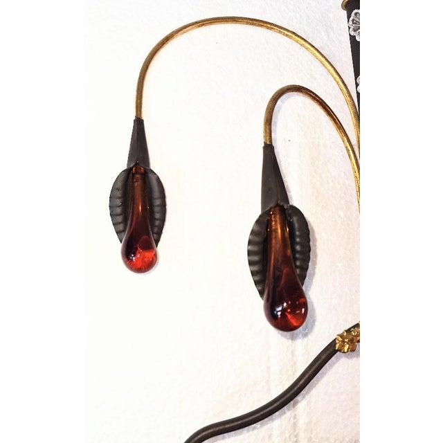 Italian 1990s Venetian Amber Glass Sconces - a Pair For Sale - Image 3 of 16