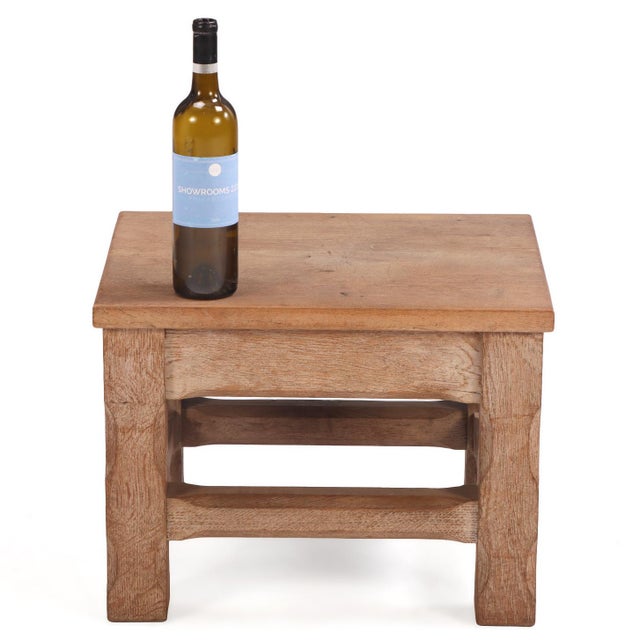 1960s French Brutalist Style Oak Stool, C. 1960 For Sale - Image 5 of 6