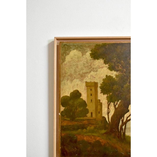 1960s Landscape with Ruins, 1960s, Oil on Panel For Sale - Image 5 of 6