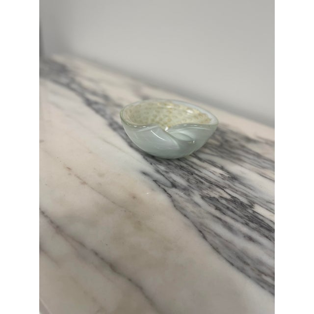 Gold Vintage Murano Styled Bullicante Gold Flake Art Glass Mid Century Ashtray For Sale - Image 8 of 12