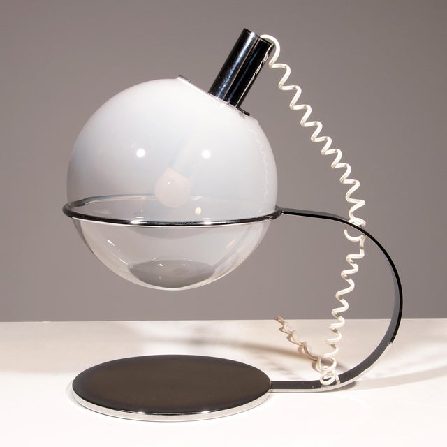Italian Chrome and Glass Table Lamp, 1960 For Sale - Image 3 of 11