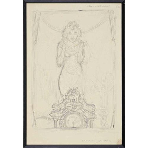 Alberto Martini, Winter Frisson, Mallarmé, Pencil on Paper, 1908s For Sale - Image 3 of 4
