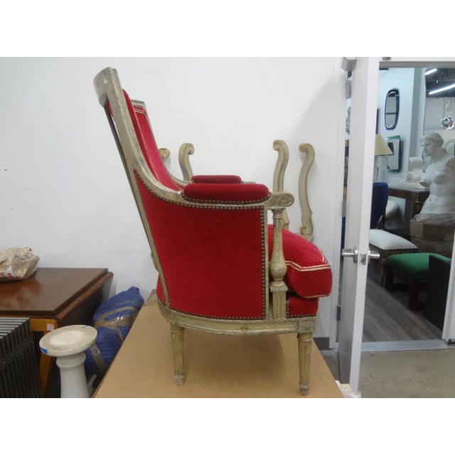 Red 18th Century French Directoire Bergere For Sale - Image 8 of 13