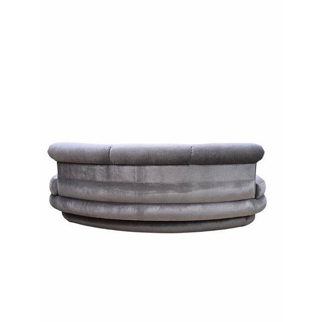 MCM Attributed to Adrian Pearsall Kidney Shape Cloud Sofa Newly Reupholstered For Sale - Image 9 of 12
