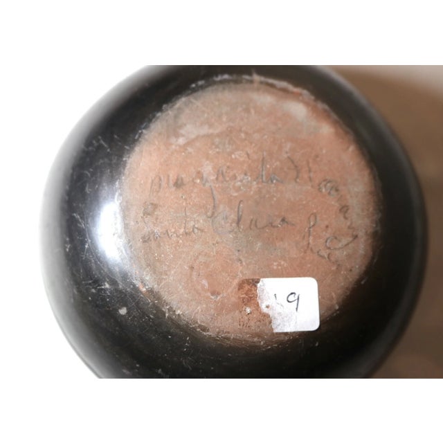 Vintage Margarita Tafoya Native American Santa Clara Pueblo Black Pottery Bowl For Sale - Image 9 of 11