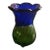 Vintage Blue & Green Art Glass Vase For Sale