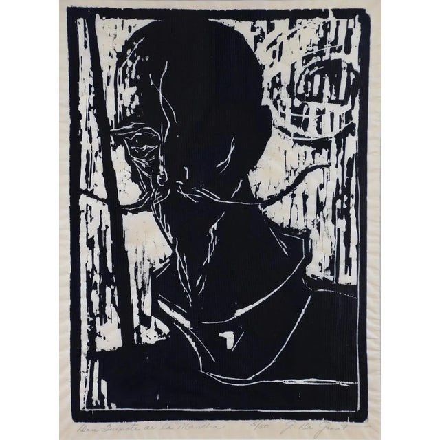 A limited edition woodcut portrait of Don Quixote de la Marcha by George De Groat (1917-1995). Don Quixote is instantly...