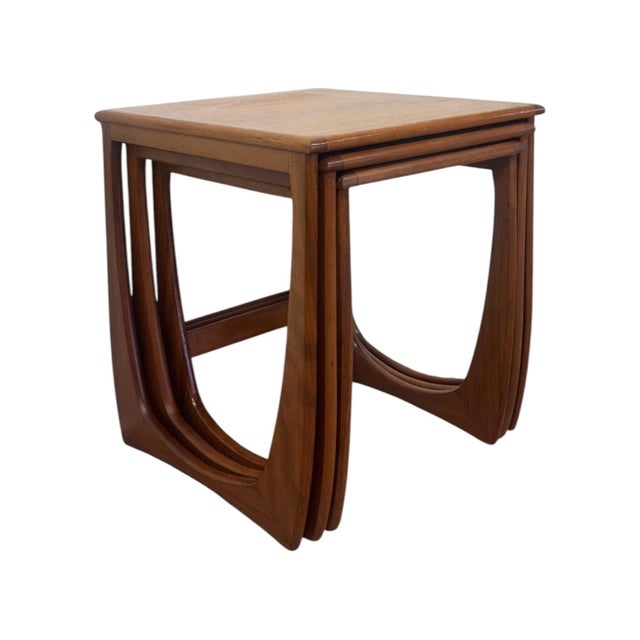 Mid-Century Modern Teak Nesting Tables | Vintage Danish Style Sculptural Side Tables (Set of 3). For Sale In Seattle - Image 6 of 10