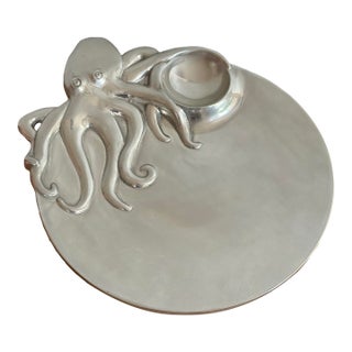 1990s Nautical Mariposa Octopus Serving Platter For Sale
