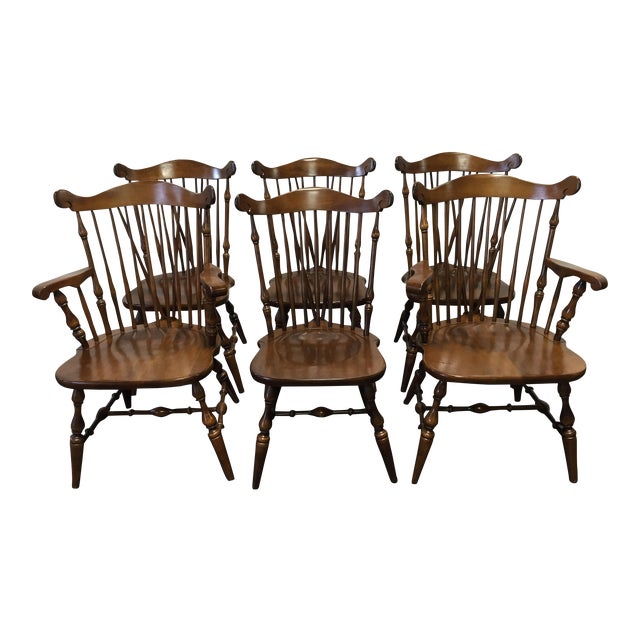 Temple Stuart Rockingham Windsor Dining Chairs Set Of 6 Chairish