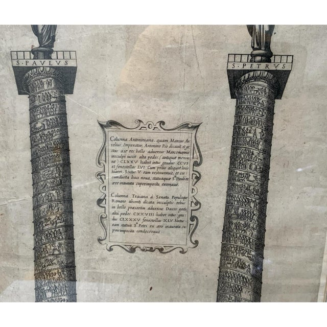 18th C. Architectural Folio Engraving: Columns of Trajan & Antoninus Provenance Custom Framed by J. Pocker & Son, Nyc For Sale In Palm Springs - Image 6 of 12