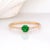 Contemporary Tsavorite Garnet & Diamond Ring in 14k Yellow Gold – Round Shape 4mm, Size 6.75 For Sale - Image 3 of 7