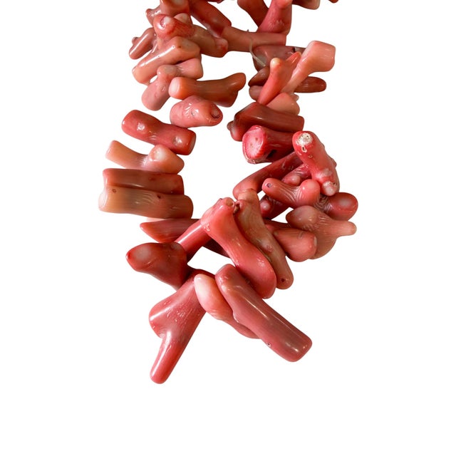 Vintage Natural African Angel Skin Coral Branch Trade Beads Strand /Currency /Necklace 52 Pieces For Sale In New York - Image 6 of 7