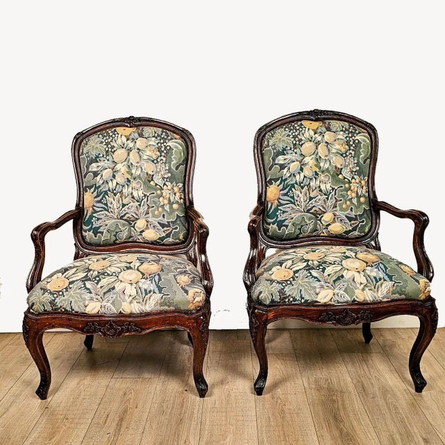 Pair of French or Italian Louis XIV Walnut Large Armchairs, Mid-18th Century For Sale - Image 13 of 13