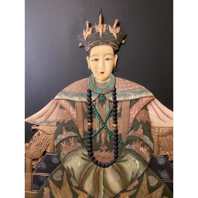 Mid 20th Century Vintage Asian Qing Dynasty-Style Soapstone Empress Royalty Sculpture For Sale - Image 5 of 11