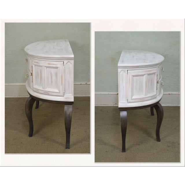 Henredon Painted White Wash Demilune Sideboard Chairish