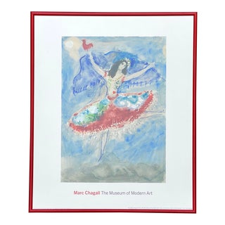 Framed Marc Chagall Watercolor Print From the Ballet ‘Aleko’ For Sale