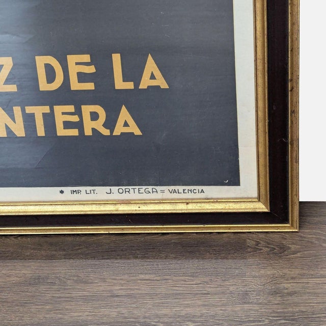 Large Vintage Marqués Del Mérito Spanish Wine Advertising Poster For Sale In San Francisco - Image 6 of 7