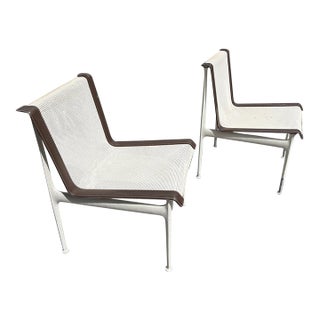 Mid-Century Modern Outdoor Patio Armless Pair of Chairs Attributed to Richard Schultz for Knoll, c.1966 For Sale