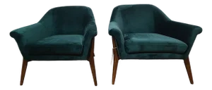 Nuevo Charlize Occasional Chair in Emerald Green Velvet – Set of 2