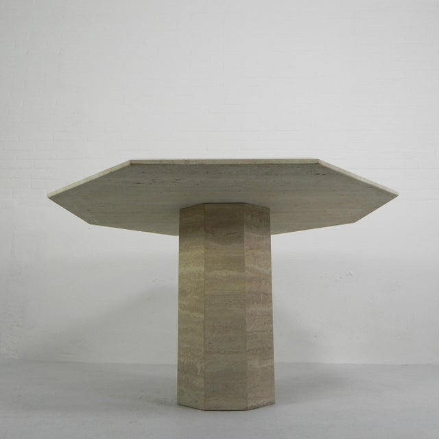Mid-Century Travertine Dining Table, 1970s For Sale - Image 4 of 18