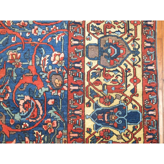Textile Antique Zabihi Collection Persian Bakhtiari Blue Rug - 9'10" x 16'9" For Sale - Image 7 of 12