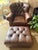 Cigar Leather Restoration Hardware Chair & Coordinating Ottoman, a Pair For Sale - Image 18 of 18