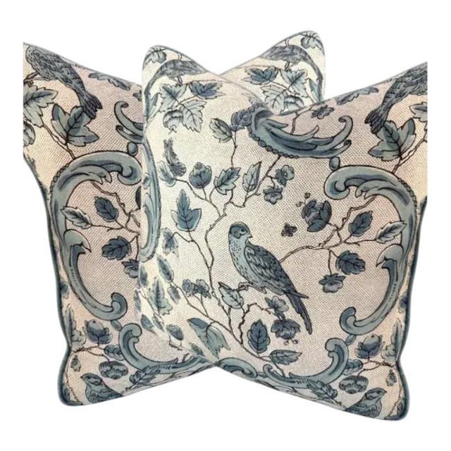 Bring timeless elegance to your home with this charming throw pillows, featuring an intricate bird and botanical design in...