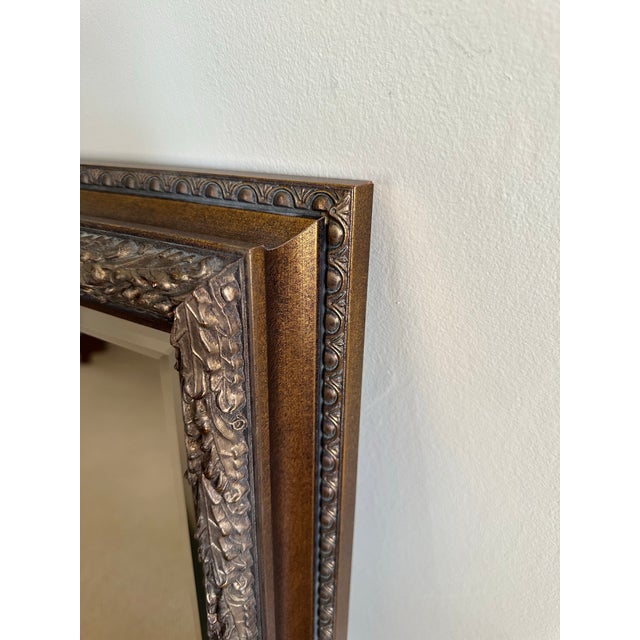 Custom Framed Vintage Wood Mirror For Sale In New York - Image 6 of 6