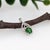 Tsavorite Pendant with Natural Diamonds in Solid 14K White Gold Round 5.5mm For Sale - Image 4 of 8