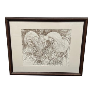 Guillaume Azoulay (1949-) Matted & Framed Original Etching "Encounter" For Sale