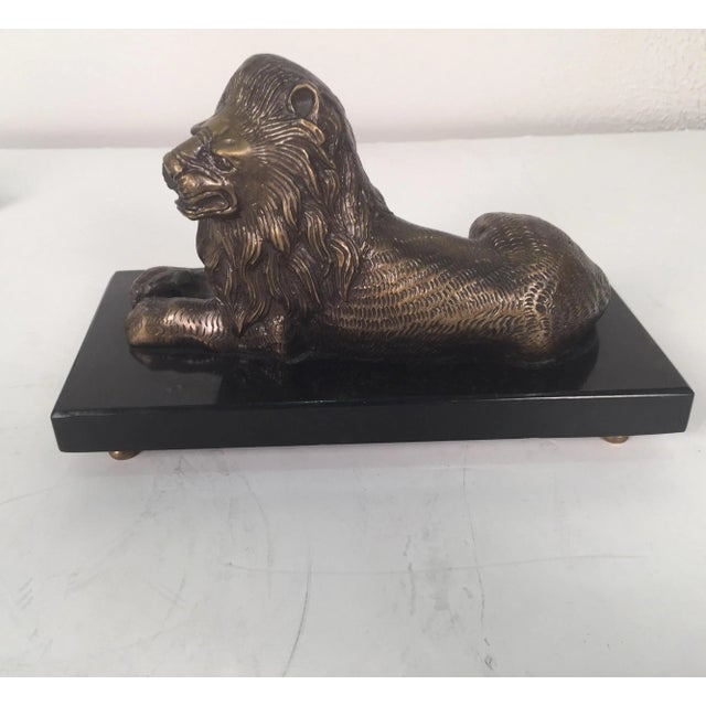 Bronze and Slate Lions - A Pair For Sale - Image 4 of 10