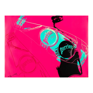 1980s Perrier by Andy Warhol Vintage Pop Art Poster on Linen Excellent Red Version
