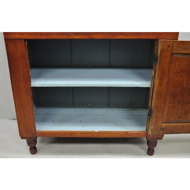 Antique French Country Colonial Pine Wood 50" H Drysink Kitchen Jelly Cupboard For Sale - Image 10 of 12