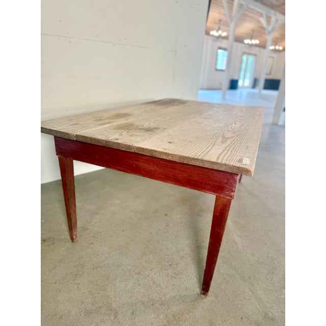 Antique Hickory Farm Table For Sale - Image 4 of 10