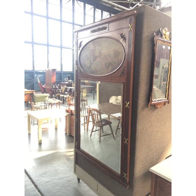 French Trumeau Mirror Hand Painted 72"x41" For Sale - Image 10 of 12