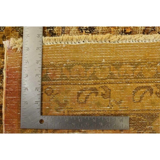 Kashan Rug 9’9” X 12’5” Orange Wool Vintage Overdyed Hand-Knotted Carpet For Sale - Image 15 of 15