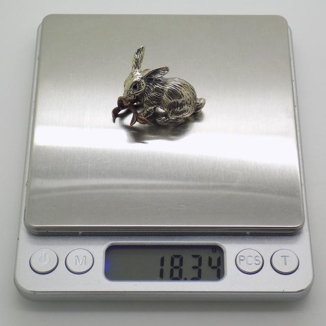 Vintage Italian Silver and Brass Bunny, 1980s For Sale - Image 9 of 12